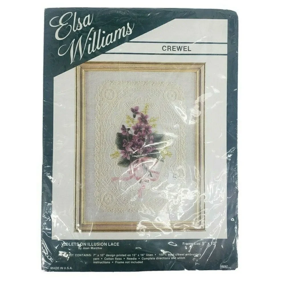 New Elsa Williams VIOLETS ON ILLUSION‎ LACE 00287